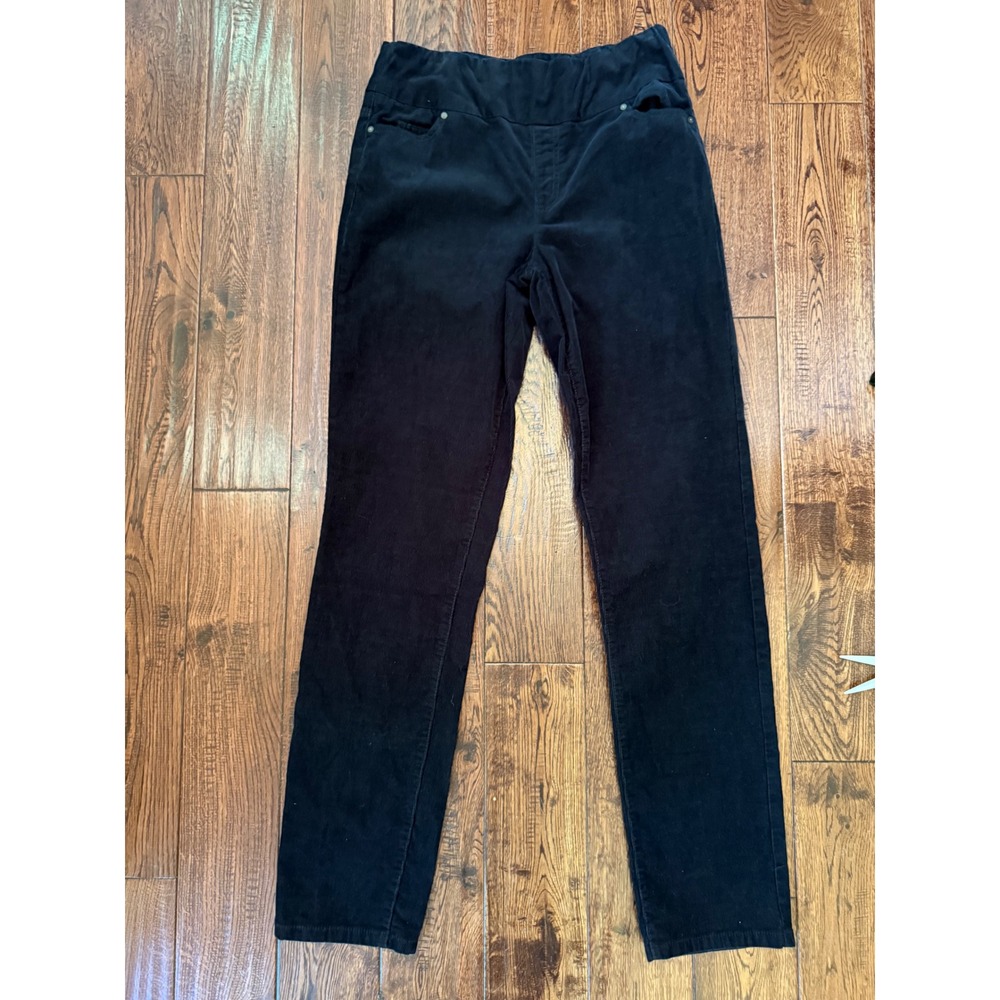 Coldwater Creek black Corduroy Pull On Straight Leg Pants Women's Size 10T tall